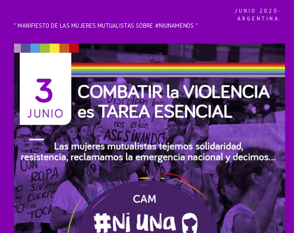 Mujeres mutualistas escriben un manifiesto en el marco del quinto aniversario del movimiento Ni Una Menos