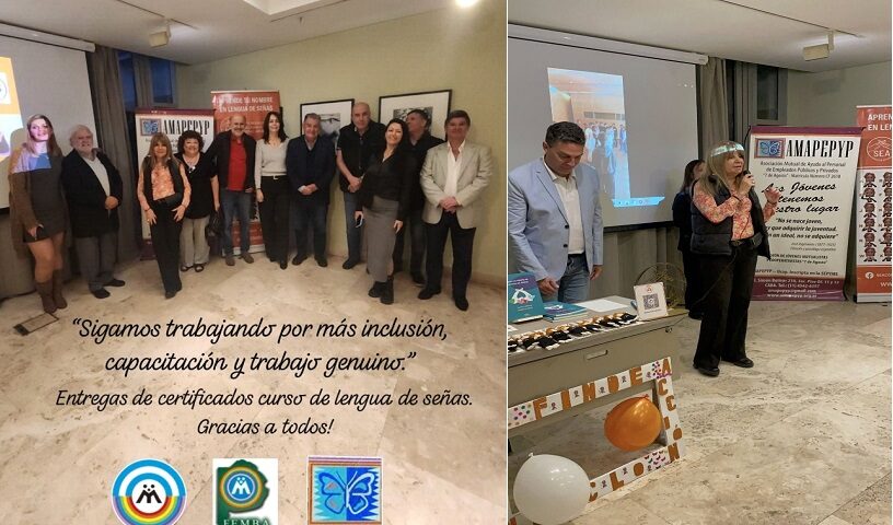 AMAPEPYP y  SEA ENTREGARON CERTIFICADOS DE SU CURSO DE SEÑAS