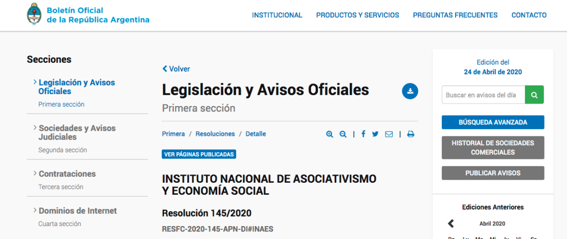 Los órganos de dirección de Mutuales y Cooperativas continuarán vigentes hasta que puedan ser reemplazados, según disposición del INAES